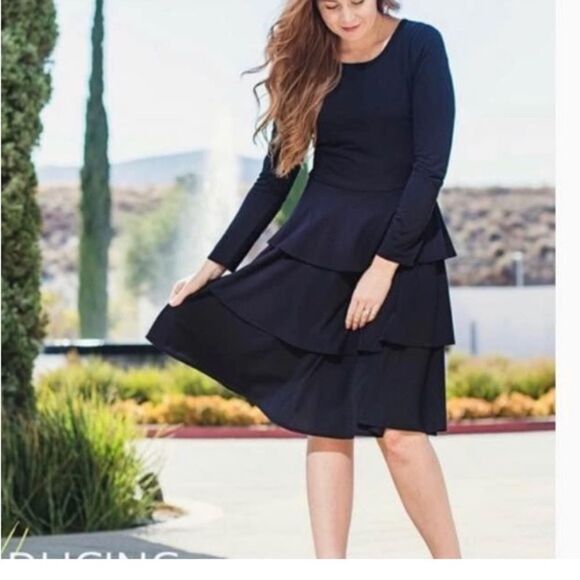 Take 50% OFF- LulaRoe Elegant Black Tiered Dress, Size-M - Picture 1 of 11